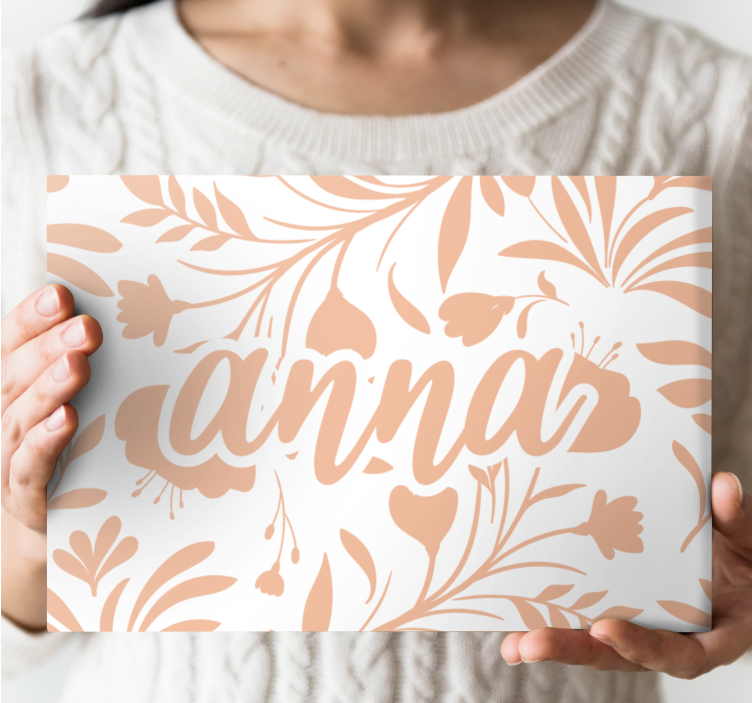 Cuadro plantas Patrón de hojas vintage rosa - TenVinilo