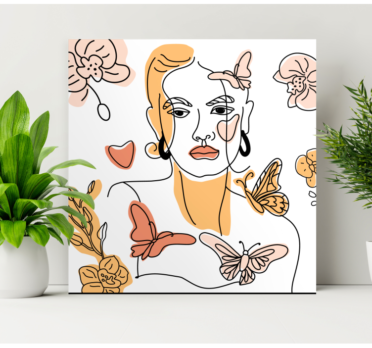 Cuadro para dormitorio Rostro de mujer abstracta - TenVinilo