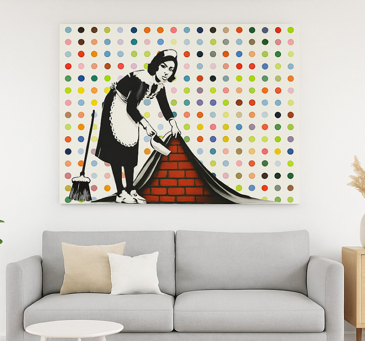 Cuadro artístico barrido colorido debajo de la alfombra - TenVinilo