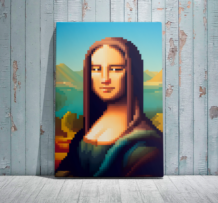 Cuadro artístico pixel art de gioconda - TenVinilo