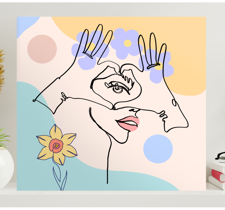 Cuadro artístico trabajo de línea de mano abstracto - TenVinilo