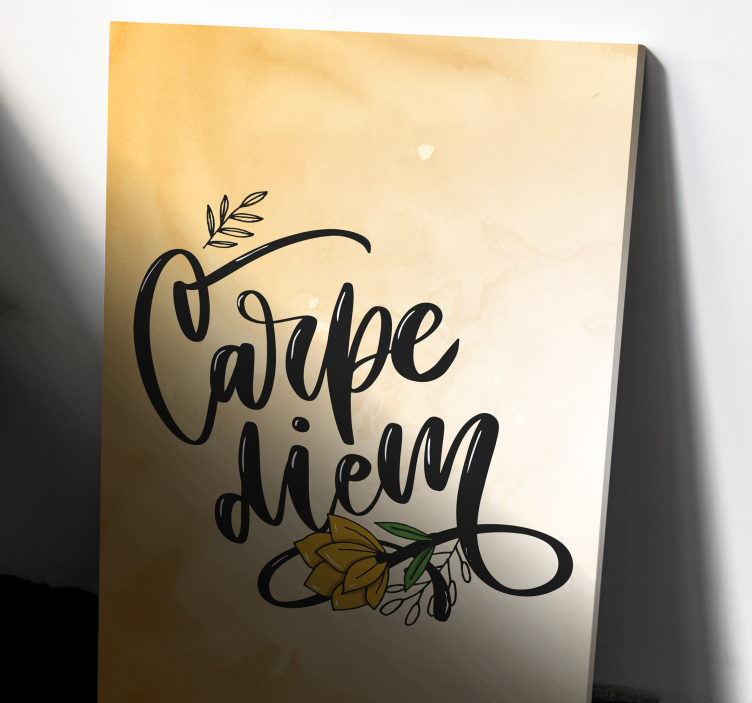 Cuadro frase aprovecha el día floral - TenVinilo