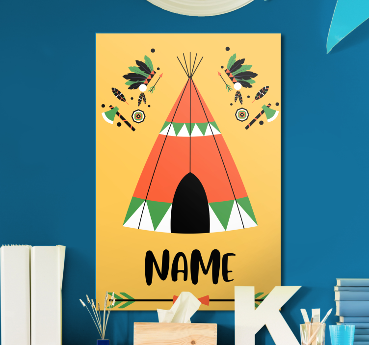 Cuadro dormitorio infantil tipi personalizado - TenVinilo