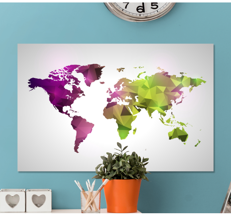 Cuadro mapamundi Geométrico - TenVinilo