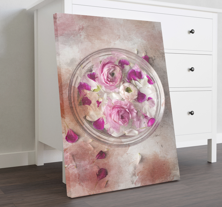 Cuadro moderno cuenco floral 3d - TenVinilo