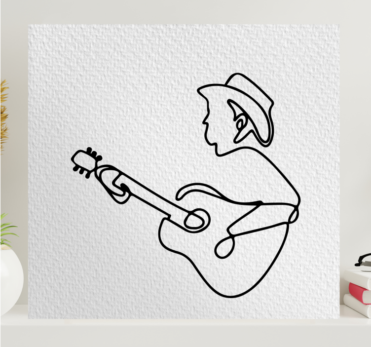 Cuadro musical vaquero tocando la guitarra - TenVinilo