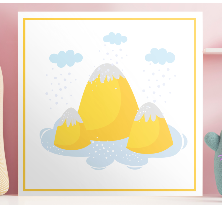 Cuadro paisajes picos de montaña amarillos - TenVinilo