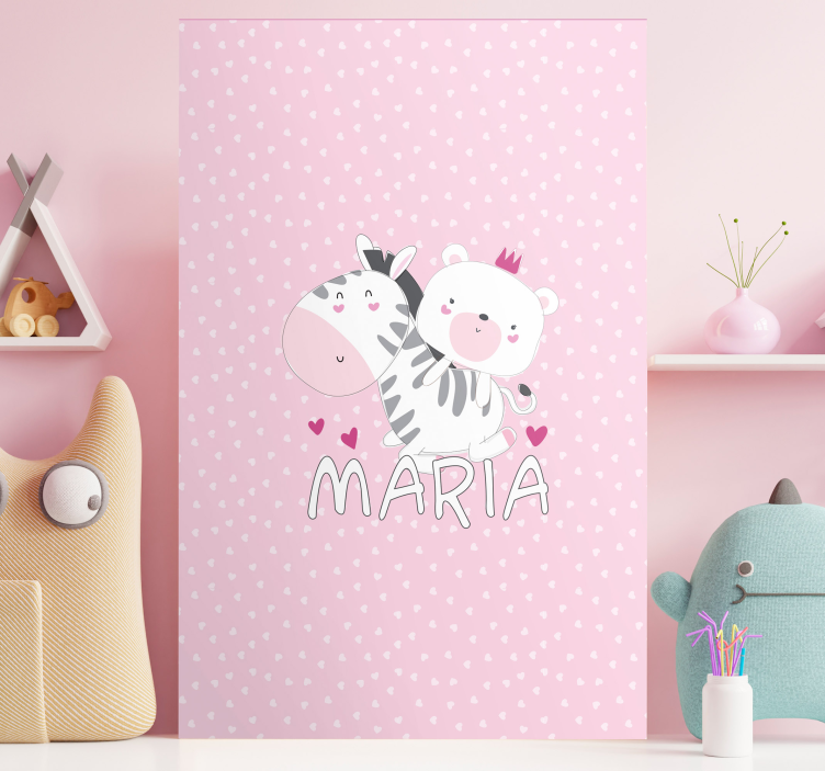 Cuadro para bebés amigos animales adorables - TenVinilo