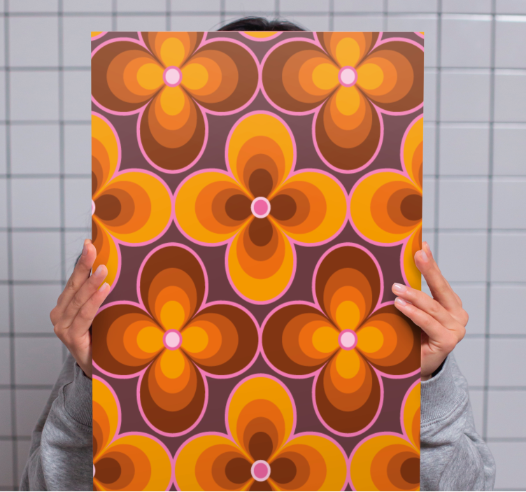 Cuadro vintage Flor retro patrón maravilloso - TenVinilo