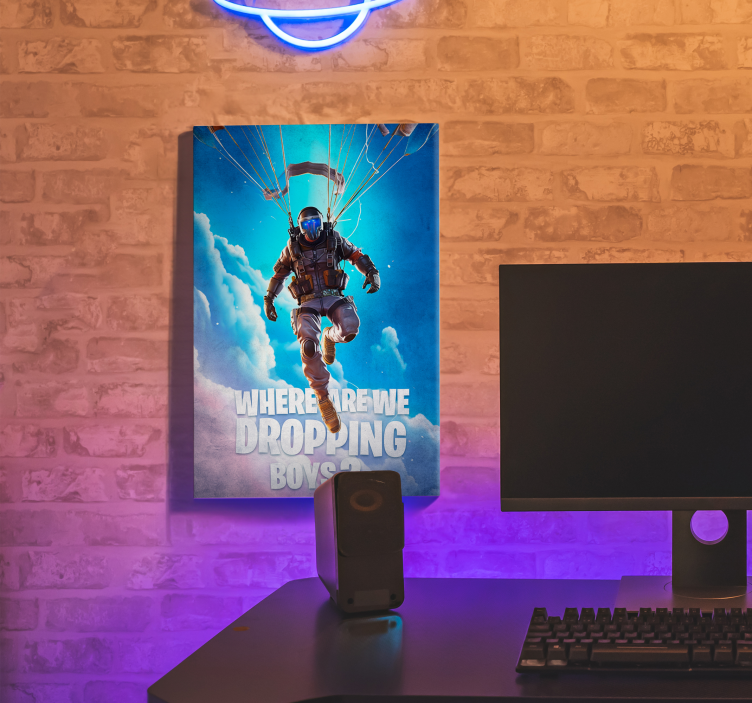 Cuadro decorativo videojuego ¿Dónde estamos bajando? - TenVinilo