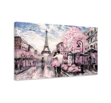 Cuadro de París en primavera con enamorados - TenVinilo