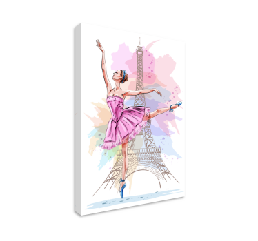 Cuadro de bailarina frente la Torre Eiffel - TenVinilo