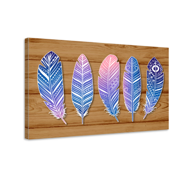 Cuadro plumas colección azul estilizada - TenVinilo