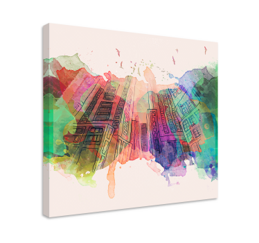 Cuadro de ciudades Coloridos edificios modernos - TenVinilo