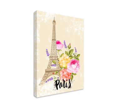 Cuadro de ciudades Ciudades de la torre eiffel en primavera - TenVinilo