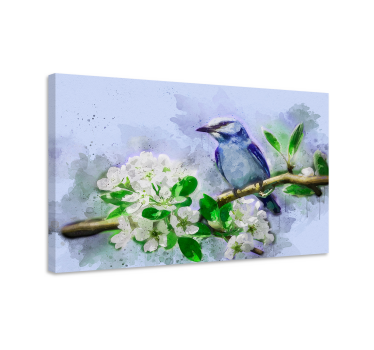 Cuadro aves pájaro en floración - TenVinilo