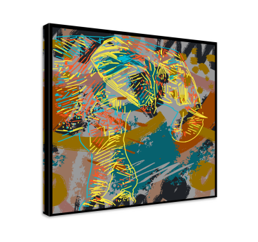 Cuadro de elefantes dibujo contemporáneo de elefantes - TenVinilo