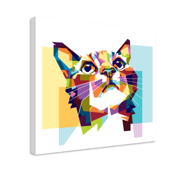 Cuadro gato Gato geométrico - TenVinilo