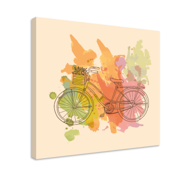 Cuadro retro vintage Bicicleta vintage con flores - TenVinilo