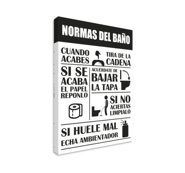 Cuadro para el baño reglas del baño - TenVinilo