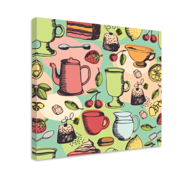 Cuadro bodegones de utensilios de cocina coloridos - TenVinilo