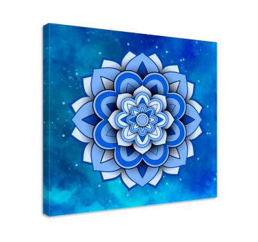 Cuadro de mandala Mandala floral azul - TenVinilo