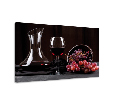 Cuadro para restaurante Vino y uvas - TenVinilo