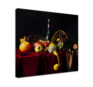 Cuadro de bodegones Manzanas y uvas - TenVinilo