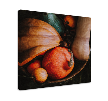 Cuadro bodegones calabaza naranja cosechada - TenVinilo