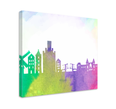 Cuadro ciudades silueta urbana del horizonte - TenVinilo
