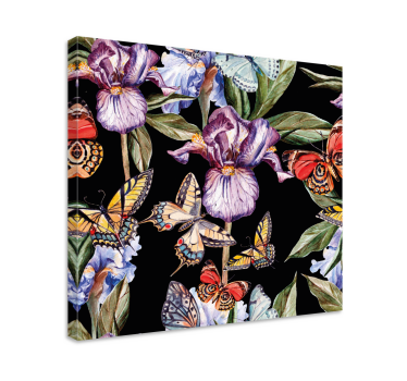 Cuadro con mariposas Flores delicadas y - TenVinilo