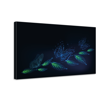 Cuadro con mariposas Flores de neón y - TenVinilo
