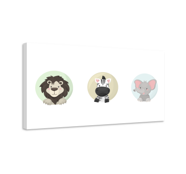 Cuadro para bebés Conjunto de animales - TenVinilo