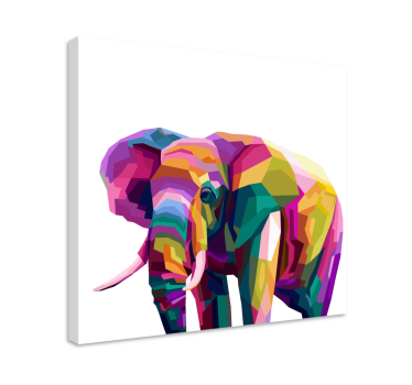 Cuadro de elefantes Elefante realista multicolor - TenVinilo