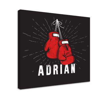 Cuadro casa Guantes de boxeador con nombres - TenVinilo