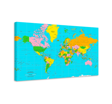 Cuadro mapa mundi Atlas de colores - TenVinilo