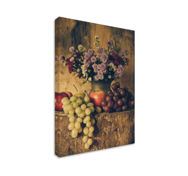 Cuadro de bodegones Pincel pintando uvas y jarrón - TenVinilo