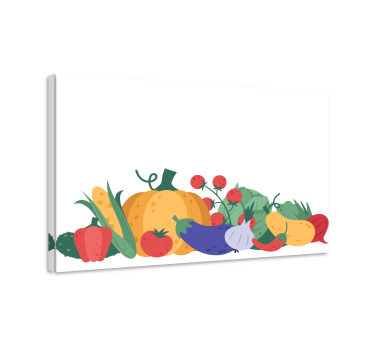 Cuadro bodegones cosecha de verduras coloridas - TenVinilo
