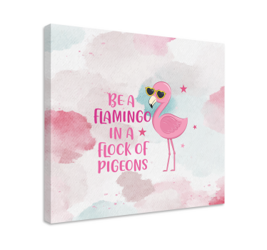 Cuadro de dinosaurios flamenco con gafas - TenVinilo