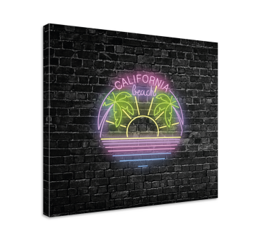 Cuadro ciudades playa de california neón - TenVinilo
