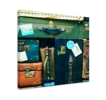 Cuadro dormitorio Bonito diseño de maletas vintage - TenVinilo