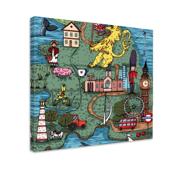 Cuadro ciudades mapa de inglaterra - TenVinilo