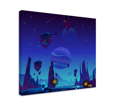 Cuadro para niños Superficie espacial de dibujos animados - TenVinilo