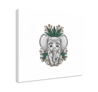 Cuadro de elefantes Dibujo de un gris - TenVinilo