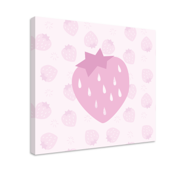 Cuadro bodegones corazón rosa fresa - TenVinilo