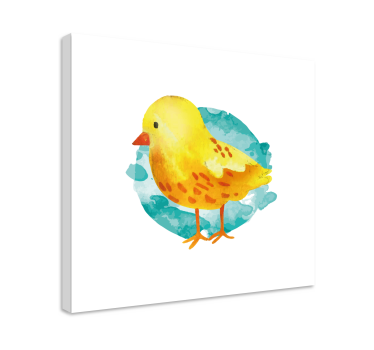 Cuadro de pájaros Pollito amarillo pintado - TenVinilo