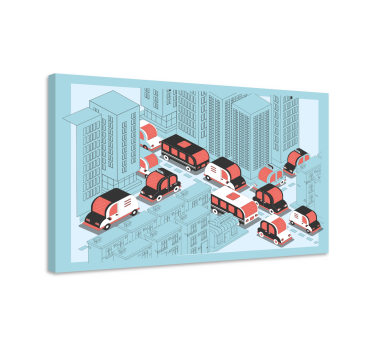 Cuadro ciudades escena de tráfico urbano - TenVinilo