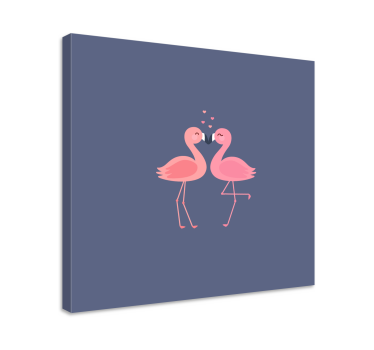 Cuadro recibidor Flamencos formando un corazón - TenVinilo