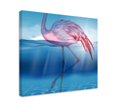 Cuadro salón Diseño submarino de flamingo. - TenVinilo