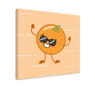 Cuadro bodegones figura naranja alegre - TenVinilo